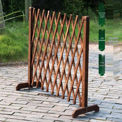 Retractable Outdoor Garden Fence: Anti-Corrosion Wood Railing & Trellis for Courtyards and Balconies