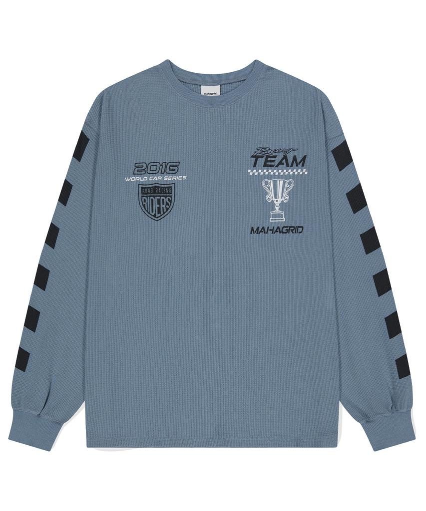 MAHAGRID W.C.S Racing Waffle Ls Tee Blue(Mg2Dfmt557A)