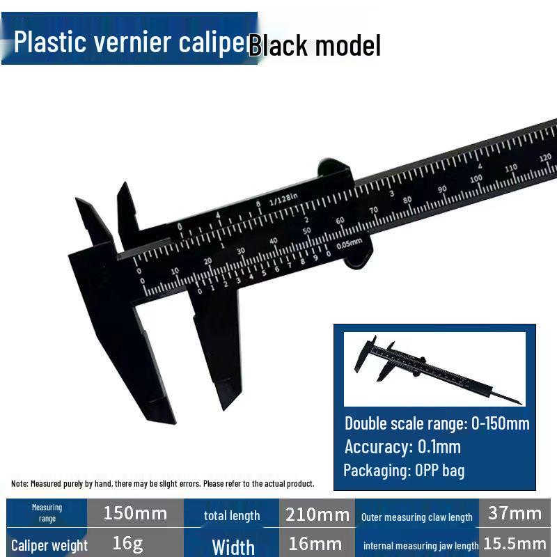 150mm Double Scale Plastic Vernier Caliper for Jewelry, Antiques, Students, and Mini Measurements
