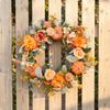 Fall Wreath with Pumpkins Harvest Autumn Decorative for Thanksgiving