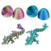 2PCS 3D Printed Dragon With Egg, Small Articulated Crystal Dragons Eggs For Easter Basket Stuffers Home Decoration Executive Desk Toys