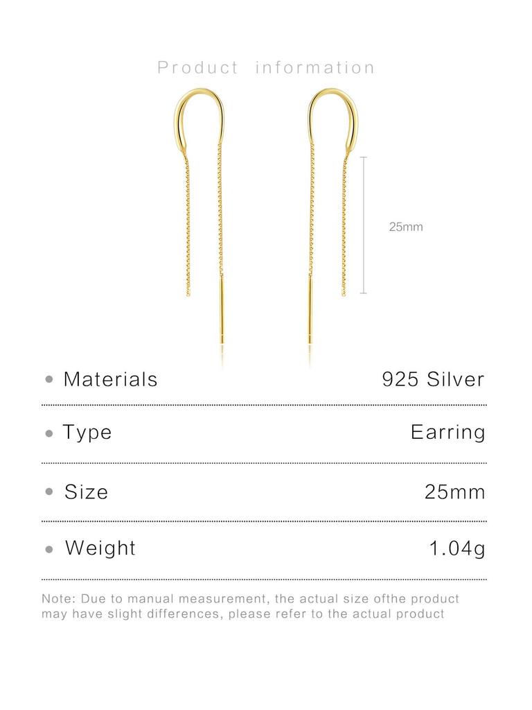 DPLAOPA 925 Silver Long Chain Drop Earring Fine New Simple Delicate Party Birthday Gift Jewelry For Women