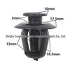 Peugeot Door Panel Fasteners: 10.5mm Black POM Trim Clips