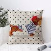 Artistic Dachshund Cushion Cover Eco Linen Pillow Case  DoubleSided Print Breathable  Durable Hidden Zipper Home Decor Gift