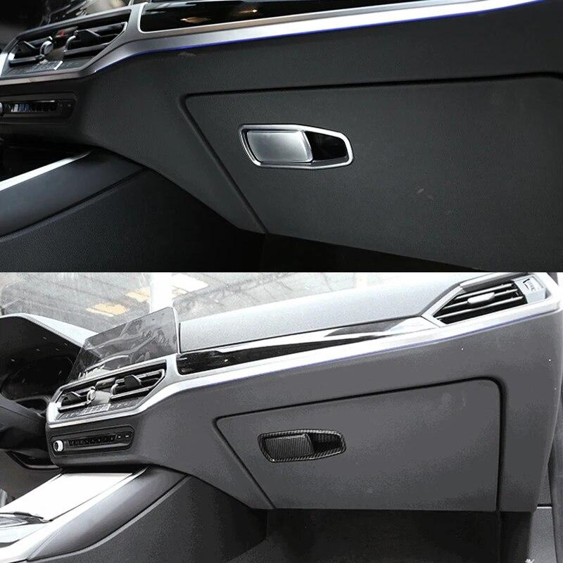 2PCS ABS Carro Co-piloto Porta-luvas Moldura Decorativa Capa Guarnição Adesivos Interiores Para BMW Série 3 G20 G28 -21 Acessórios Automotivos