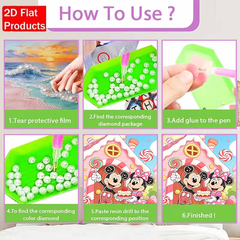 Disney Pearl Art Painting Mickey Minnie Candy House Wall Decor Gemstone Crafts Adult/Beginner Gift Creative Home Decor Unframed