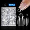 120/240Pcs Half Frosted Almond Pre-Filed Nail Tips Half Matte Press On Fake Nail Extension For Tiny Nail Bed 12 Sizes In Box