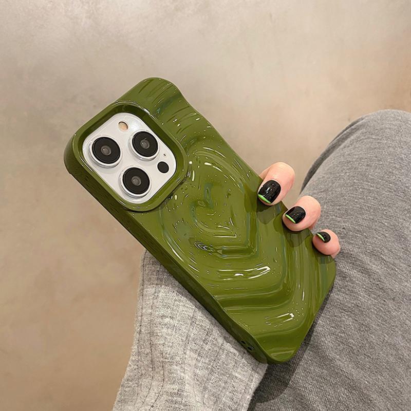 Etui na telefon 3D plisowane z uroczym sercem miłości Dla iPhone 15 14 13 11 12 Pro Max Metaliczna farba Składane Miękkie silikonowe Etui na telefon Nakładka Capa