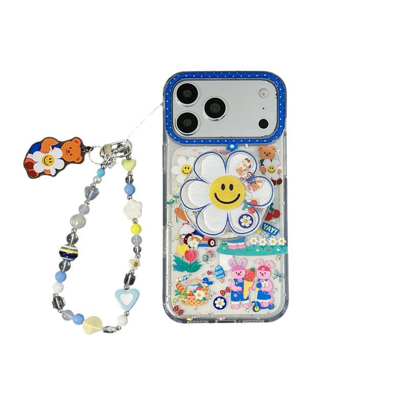 Étui Magnétique Tournesol Pailleté Ours pour iPhone 17/16 Pro Max/15/14