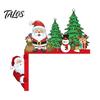 Rustic Wooden Holiday Accents Christmas Door Topper, Corner Sign, Santa Snowman Gingerbread Party Decorations Man Frame Decor for Home Decoration