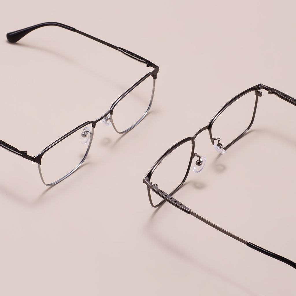 Metal Classic Rectangle Full Rim Stable Durable Spectacle Men's Business Browline Glasses Frame For Prescription Optical Lenses