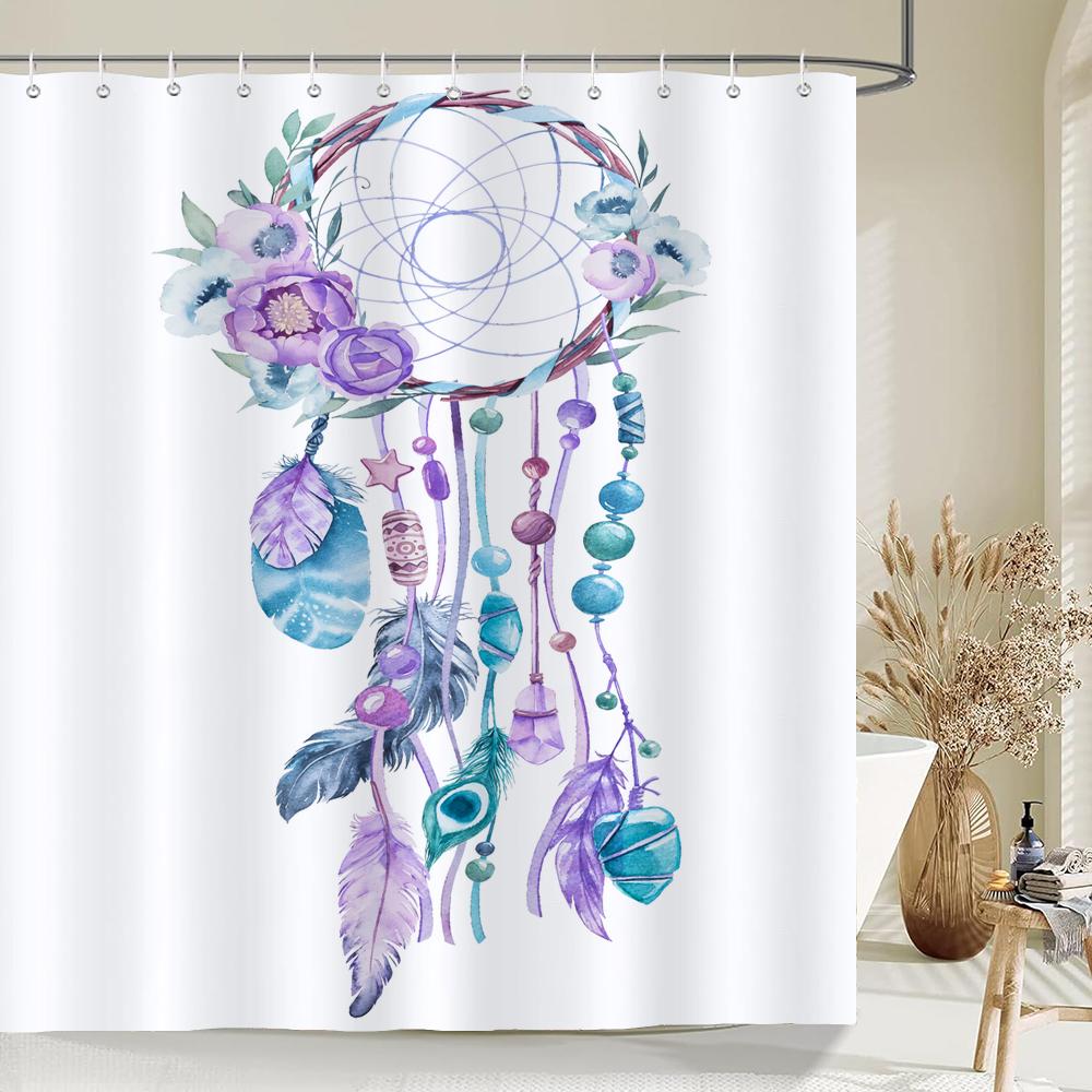 Indian Bohemia 3D Shower Curtains Fabric Print Boho Waterproof Bathroom Curtain With Hooks Decor 180*200Cm Bathtub Screen