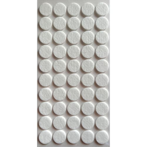 Yukasveil (50 Pieces, White, 18mm Diameter, 2.5mm Thickness) Felt Stickers for Furniture and Floor Protection, Prevents Scratches, Reduces Scratching,