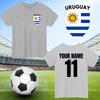 T-shirt de Football Uruguay Personnalisé Nom et Numéro Personnalisés Amoureux du Sport À
