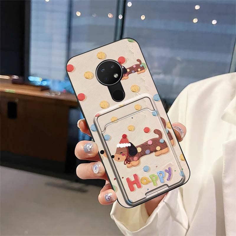 

Силіконовий чохол-кишеня для картки для Nokia 6.2/7.2 Повний обхват Захист від пилу М який чохол Мила задня кришка Міцний Протиударний чохол Nokia 6.2/7.2