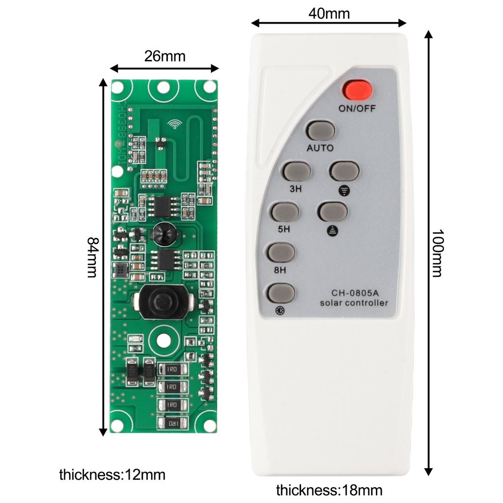 Solar Control Circuit Panel Remote Control Circuit Board Panel 10w LED 15s Sensing Time 5-10m Sensing Distence