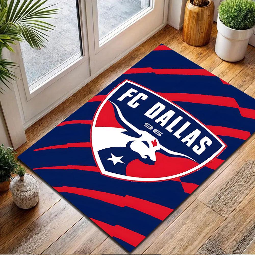 FC Dallas Team Logo Rug Design Patterned Carpet, Non Slip Mat Suitable for Living Room and Bedroom Sofas