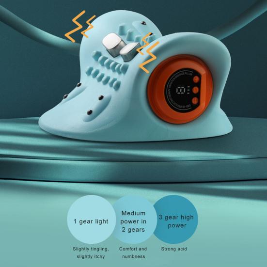 

Подушка-массажер для шейного отдела с дистанционным управлением, 3 регулируемая температура, тепловая терапия, электрическое устройство для облегчения боли в шее, массажное тяговое устройство для мужчин и женщин, подарки синий