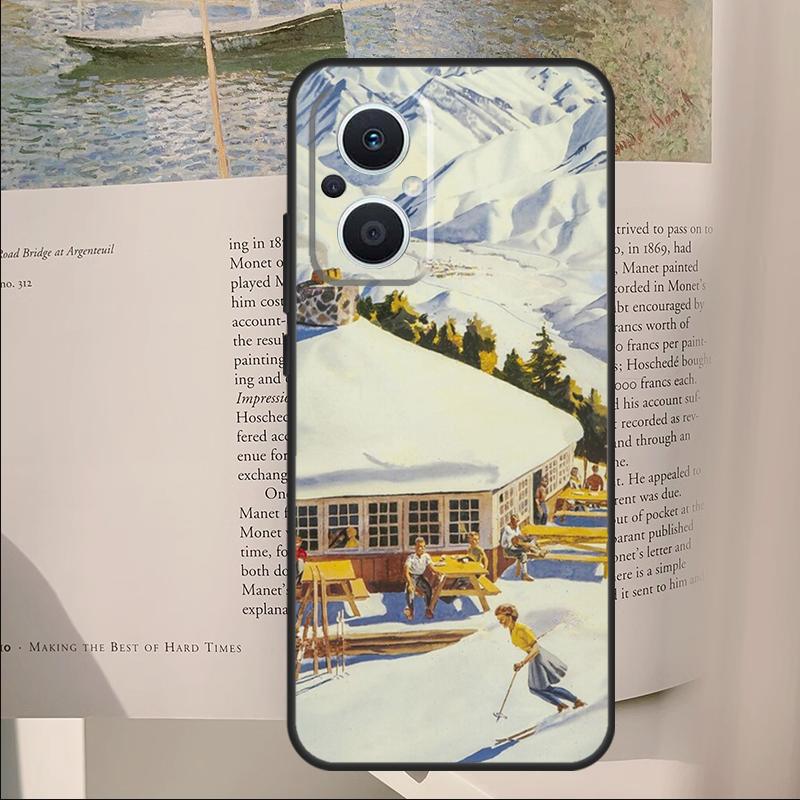 Skiing Snow Snowboard Ski Cover For OPPO Reno 11F 12F 13F 14F 14 10 11 13 Pro 7 8 Lite OPPO Find X8 X6 X5 X9 Pro Case