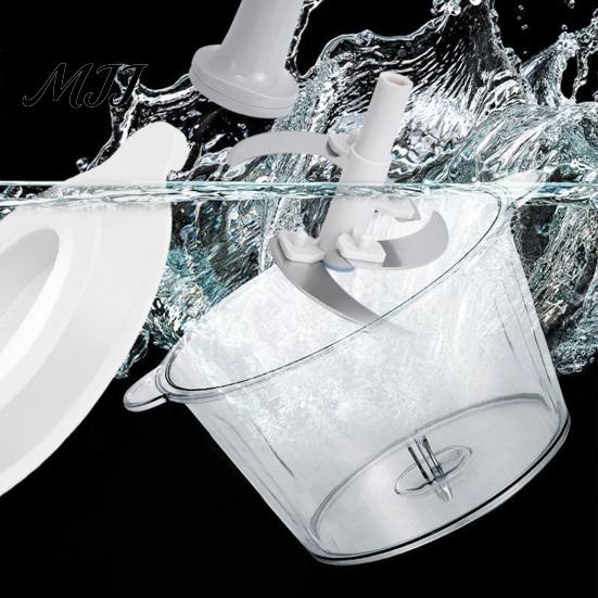 Compact Food Slicer Manual Chopper, Hand Press Garlic Mincer with 3D Stainless Steel Stuffing Processor Blades, 1.5/2L Nuts Eggs Herb Crusher,