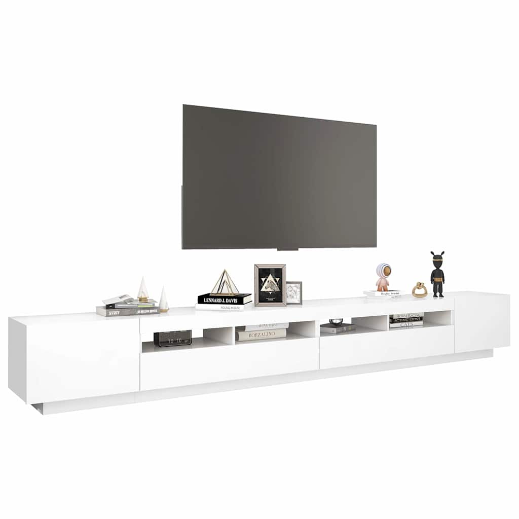 Vidaxl TV Cabinet with LED Lighting, White, 300X35X40 Cm