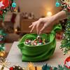 Unique Textured Trinket Bowl 3D Printed Gift Bag Shaped Storage Tray, Pleated Catchall for Candy, Decorative Tray Festive Table Centerpiece