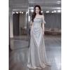 Flash Bride Wedding Engagement Toast Robe Birthday Party Host Performance Wedding Dress High-end Evening Dress
