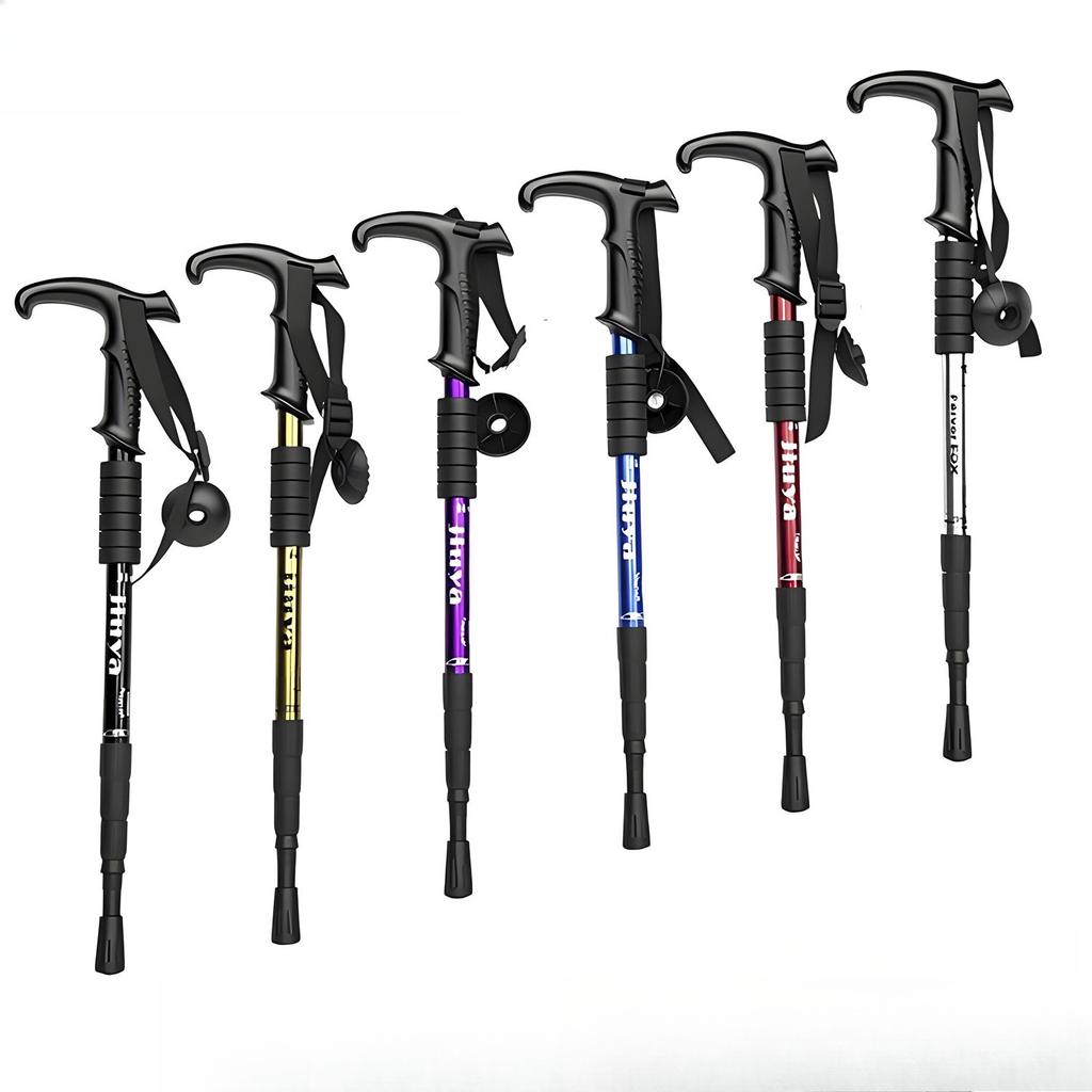 Trekking Poles Shock Absorption Foldable Ultralight Hiking Pole Suitable For Outdoor Camping Mountaineering Backpacking And Trip