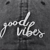 Washed cotton new good vibes embroidered baseball cap small letters washed old cap
