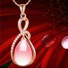 Korean Style Pink Rose Quartz Women's Necklace - Gentle Tone Clavicle Pendant