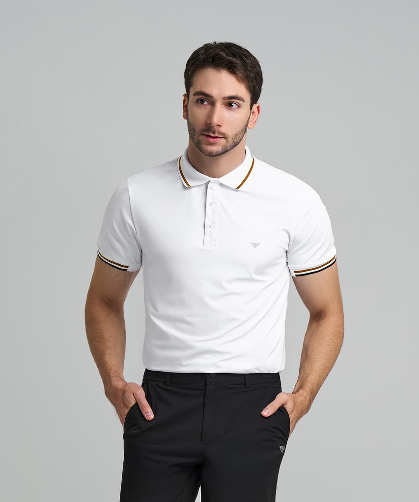 DOWNBLOW Men'S Mono Line Color Block Collared Short Sleeve T-Shirt Dbt 1862M