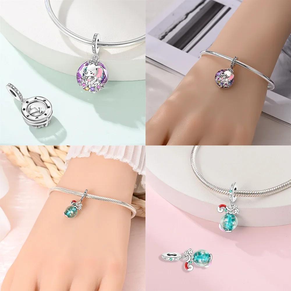Charms Plataoriginales Four Leaf Clover Beads For Charms Copper Bracelet Beads Jewellery Making Women'S Gift