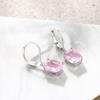 Elegant Light Luxury Pink Zircon Earrings for Women High-End Temperament Trendy Zircon Accessory
