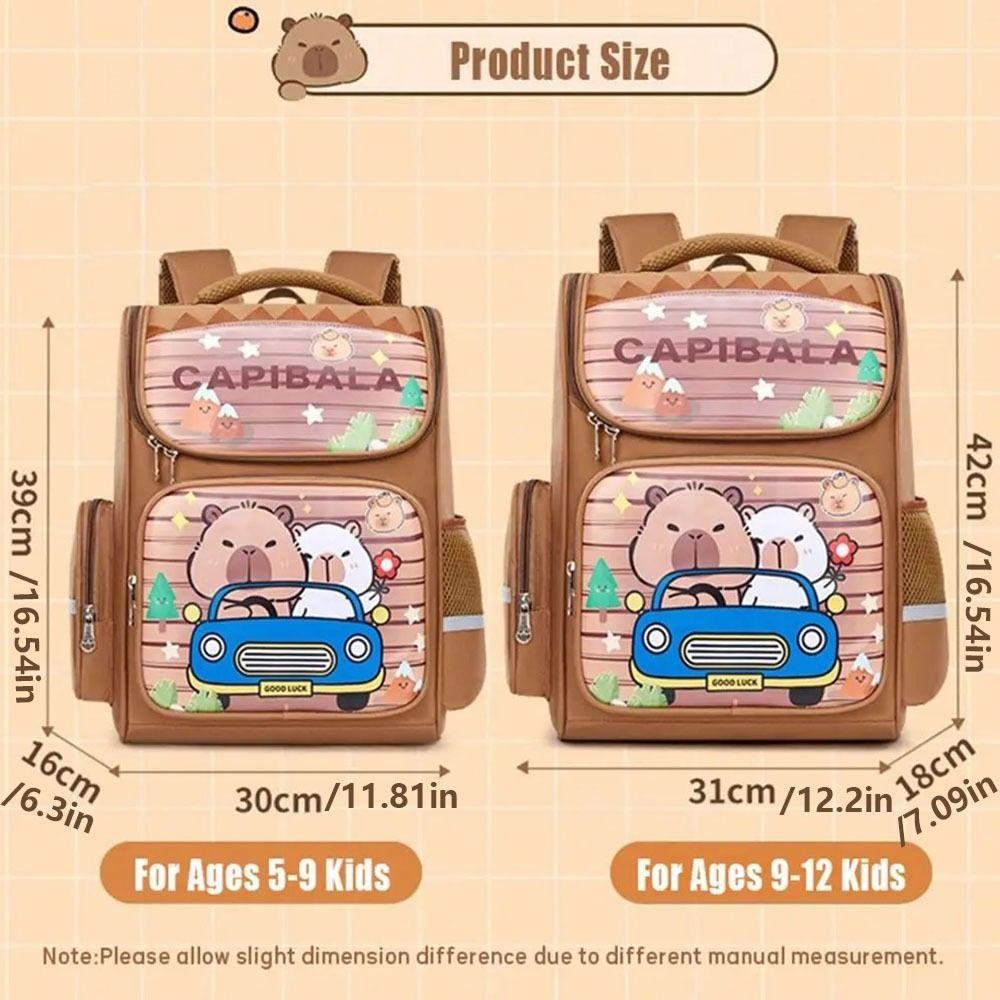 Large Capacity Cartoon Animal  Bookbag Multi-pocket Capybara Backpack Capybara School Bag  Student