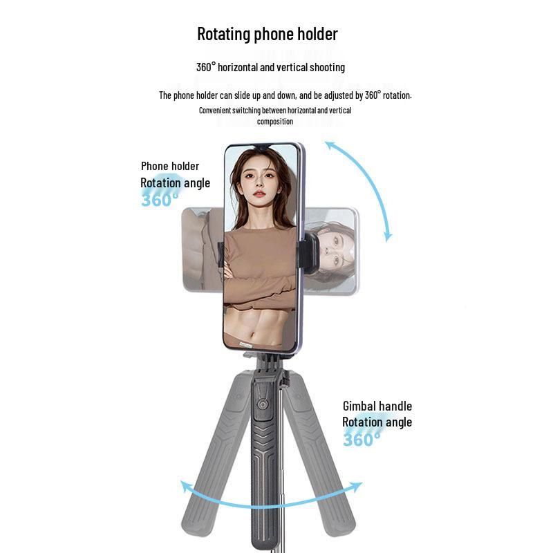 Bluetooth Selfie Stick with Fill Light and Portable Tripod Stand