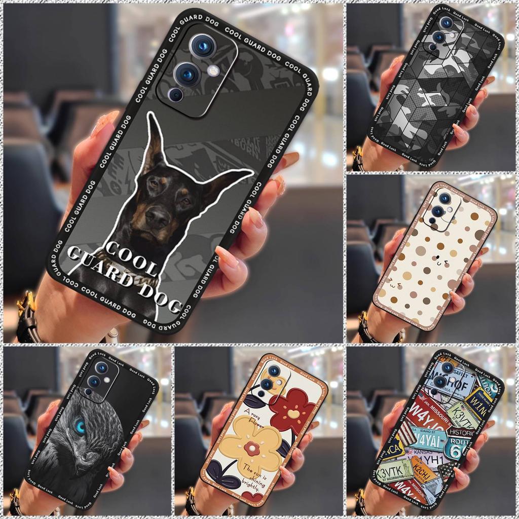 Silicone Anti-dust Phone Case For One Plus 9/1+9 TPU Durable Fashion Design protective Back Cover Full wrap Cover Cute