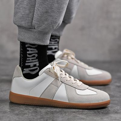 Size 48 Men's and Women's Two-layer Cowhide German Training Shoes Outdoor Street Shooting Retro Style Casual Shoes Board Shoes