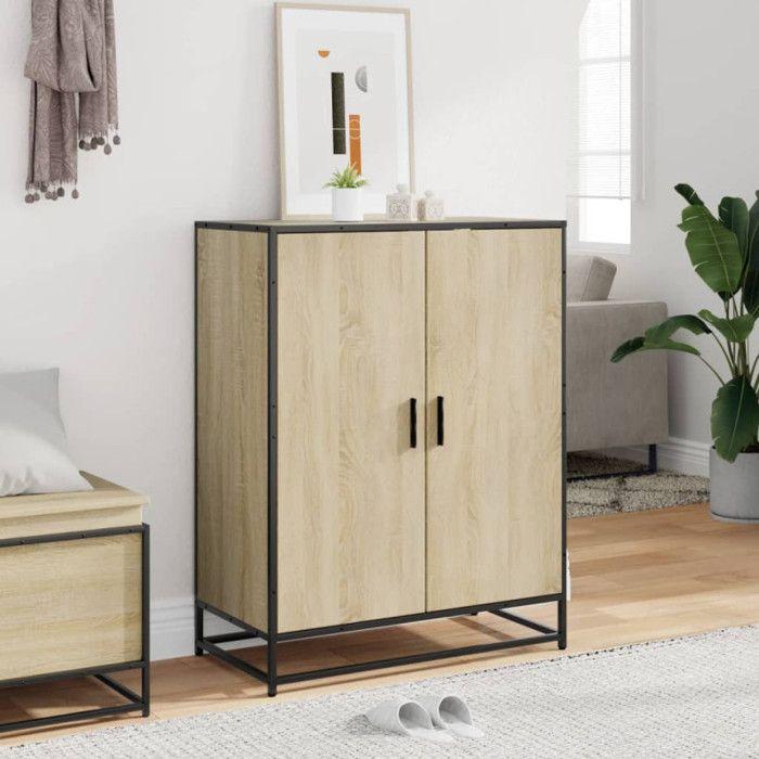 VidaXL Shoe Cabinet Sonoma Oak Engineered Wood and Metal 3300866