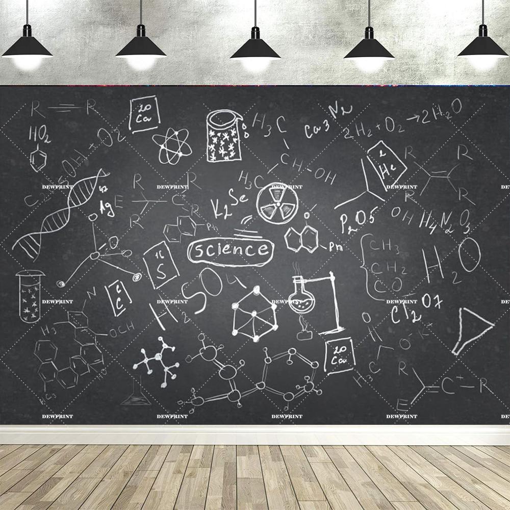Dewprint Science Themed Background Banner for Chemistry Math Geometry and Physics Back to school Party Decoration Banner