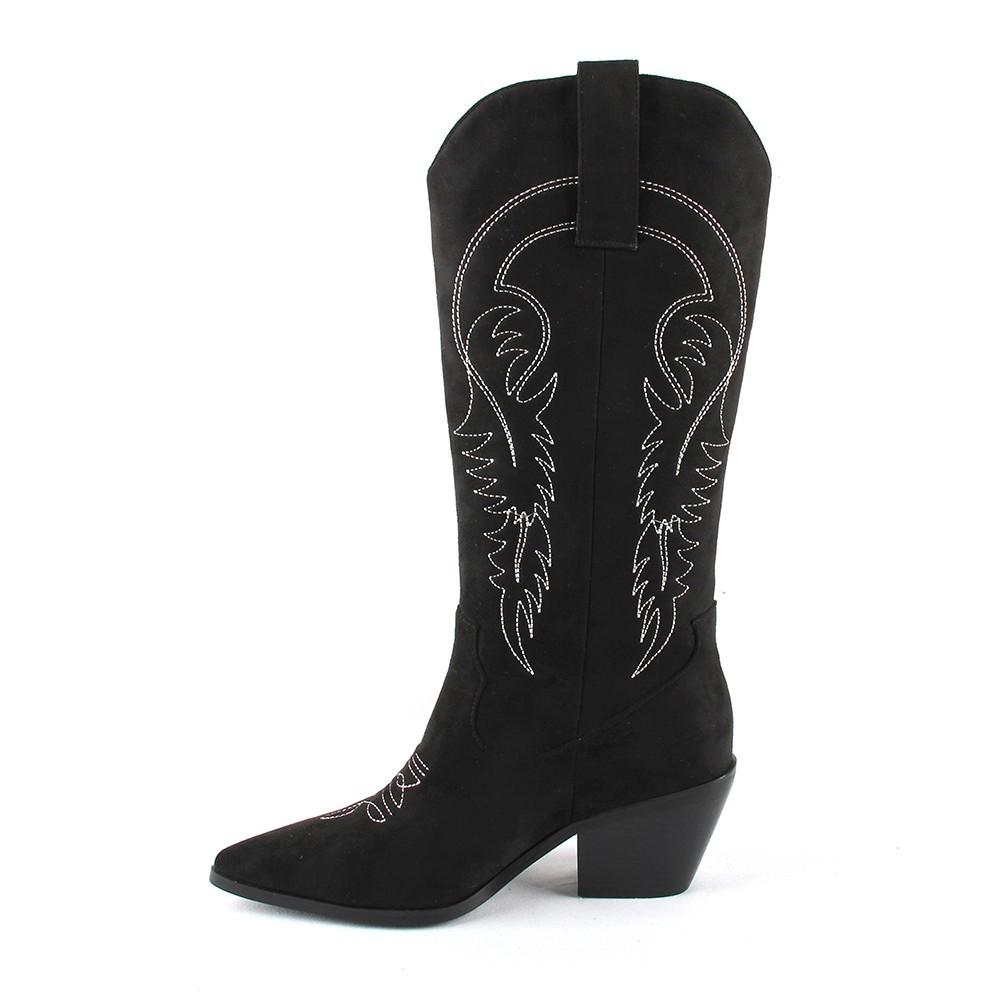 European and American Women s Leather Boots, Women s Pointed Artificial PU Knight Boots, Warm Mid Heeled Women s Shoes 34