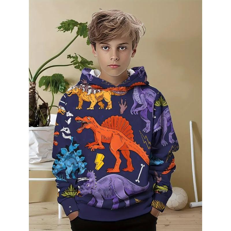 Autumn Cute Cartoon Animal Pattern 3D Printed Hoodies Fashionable Casual Sports Long Sleeved Children's Boy Hooded Sweatshirts