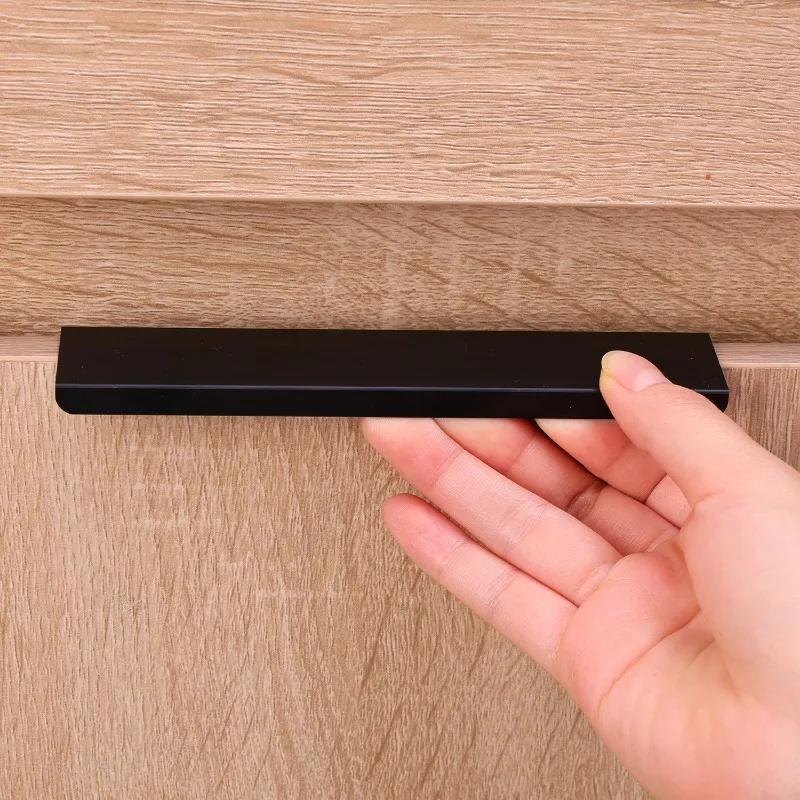 10-1 STuks Onzichtbare Ladehandgrepen Aluminiumlegering Kast Deurknoppen Zonder Boren Meubels Kastknoppen Huis Hardware Kits