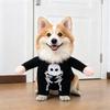 Funny Halloween Pet Dog Cosplay Costume with Wig & Foam Toy Knife, Cute Transformed Outfit for Small Medium Dogs Holiday Party