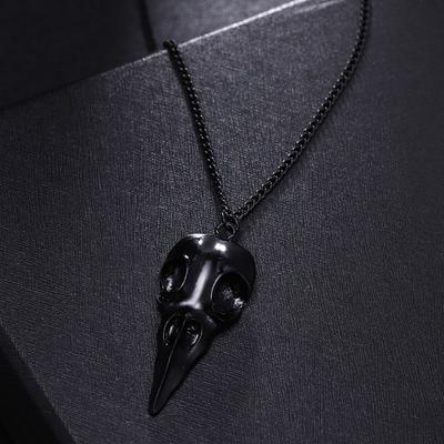 2Pcs Novelty Necklace Chains Stereo Halloween Decoration Halloween Skull Pendant  Women Men