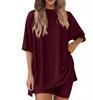2025 Plus Size European and American Casual Loose Solid Color Set