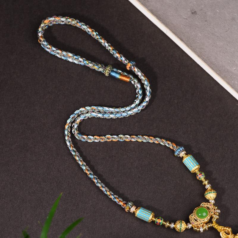 Meier New tibetan pendant, chinese style thangka zaki ram necklace, new chinoiserie hand-woven pendant