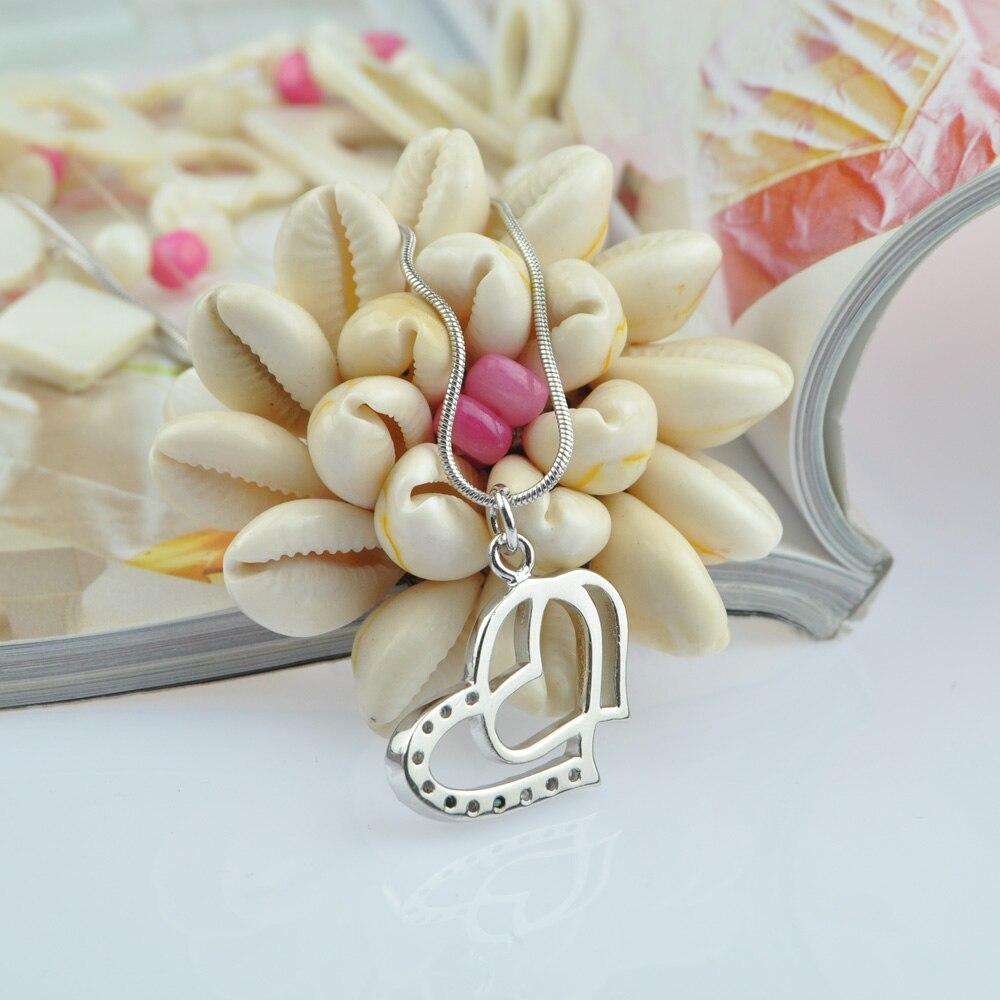 Heart Shape 925 Sterling Silver Pendant Necklaces For Women Choker Necklace &Pendants Christmas