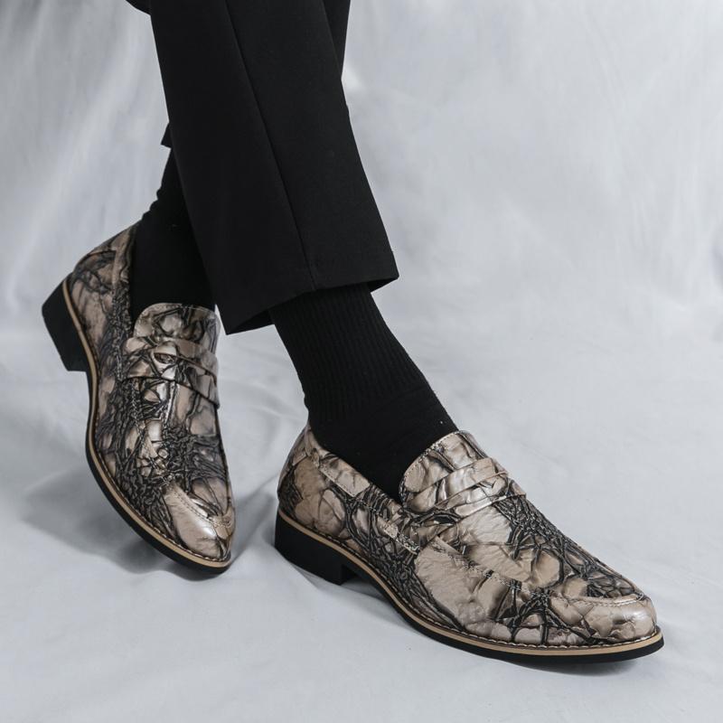 Retro Casual Business Shoes Man Original Slip-on Men's Dress Shoes Fashion Design Leather Loafers For Men mocassins masculino