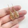Grace Hollow Out Filligree Vine Tree of Life Teardrop Hook Drop Dangle Earrings For Women Girls Brass Gold Color Jewelry Aros
