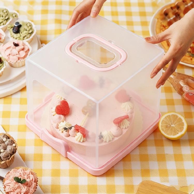 Plastic Food Storage Box For Cakes Cookie Snacks Portable Design Dessert Container Clear Lid Home Outdoor Use